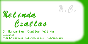 melinda csatlos business card